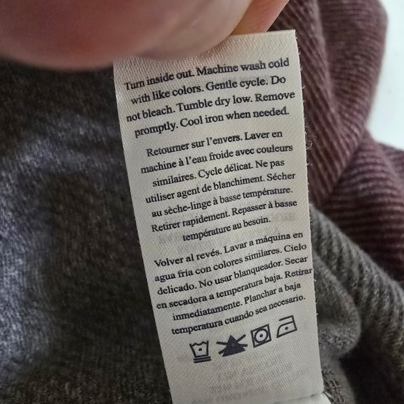 FAHERTY LEGEND BASEBALL SWEATER CREW Dark Rock Burgundy Grey Twill Mens Large - Picture 8 of 11